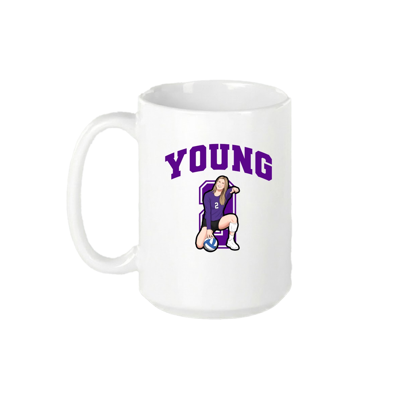 15oz Coffee Mug — Number in White