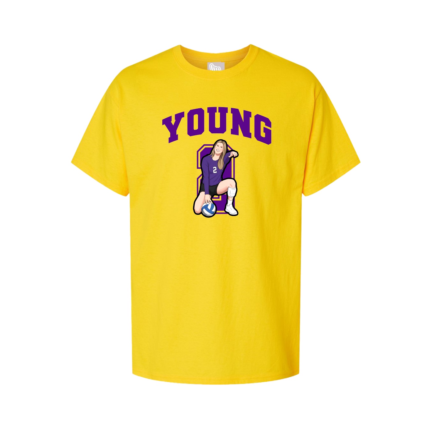 Youth Tee — Number in Gold