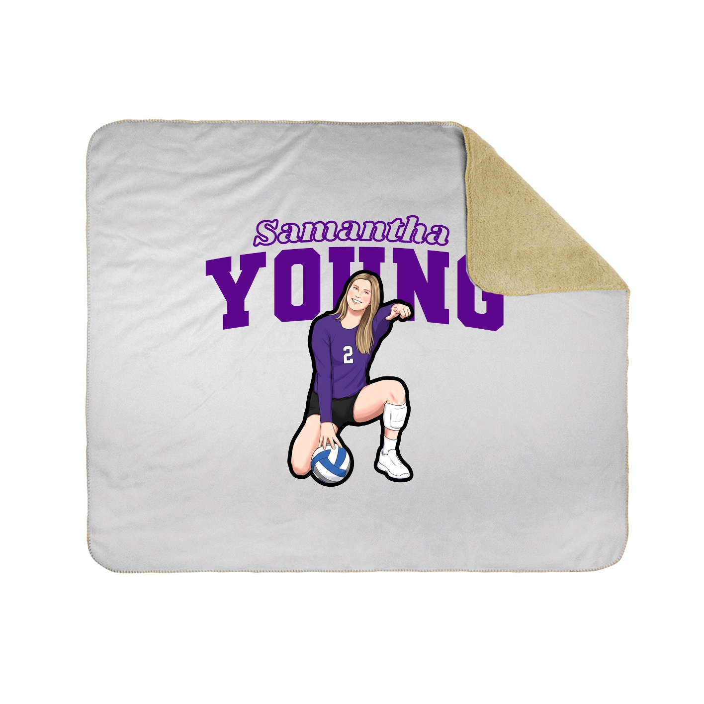 Throw Blanket — Name Arch in White