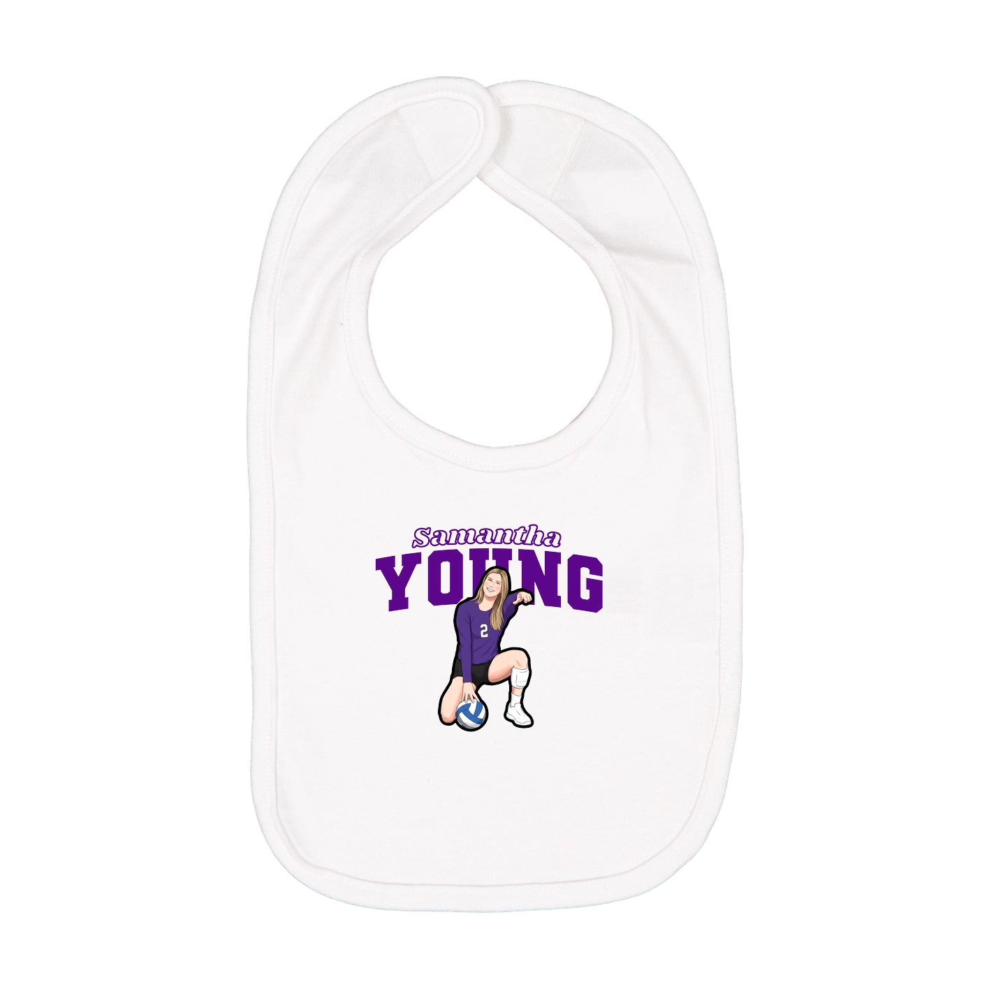 Infant Bib — Name Arch in White