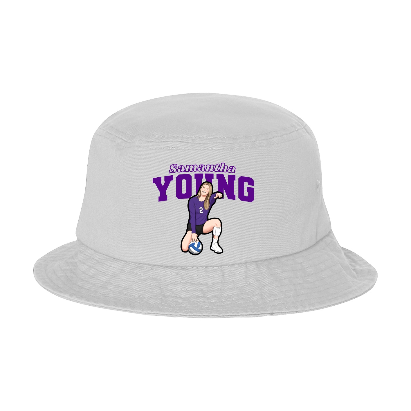 Bucket Cap — Name Arch in White