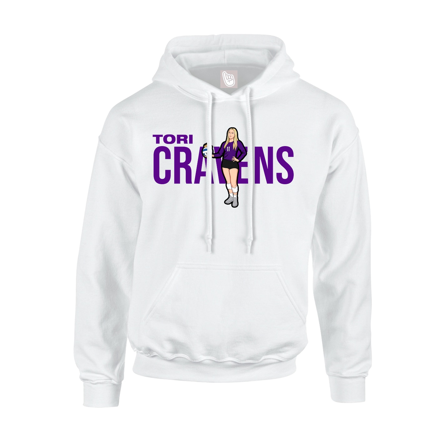 Youth Hoodie — Player Name in White