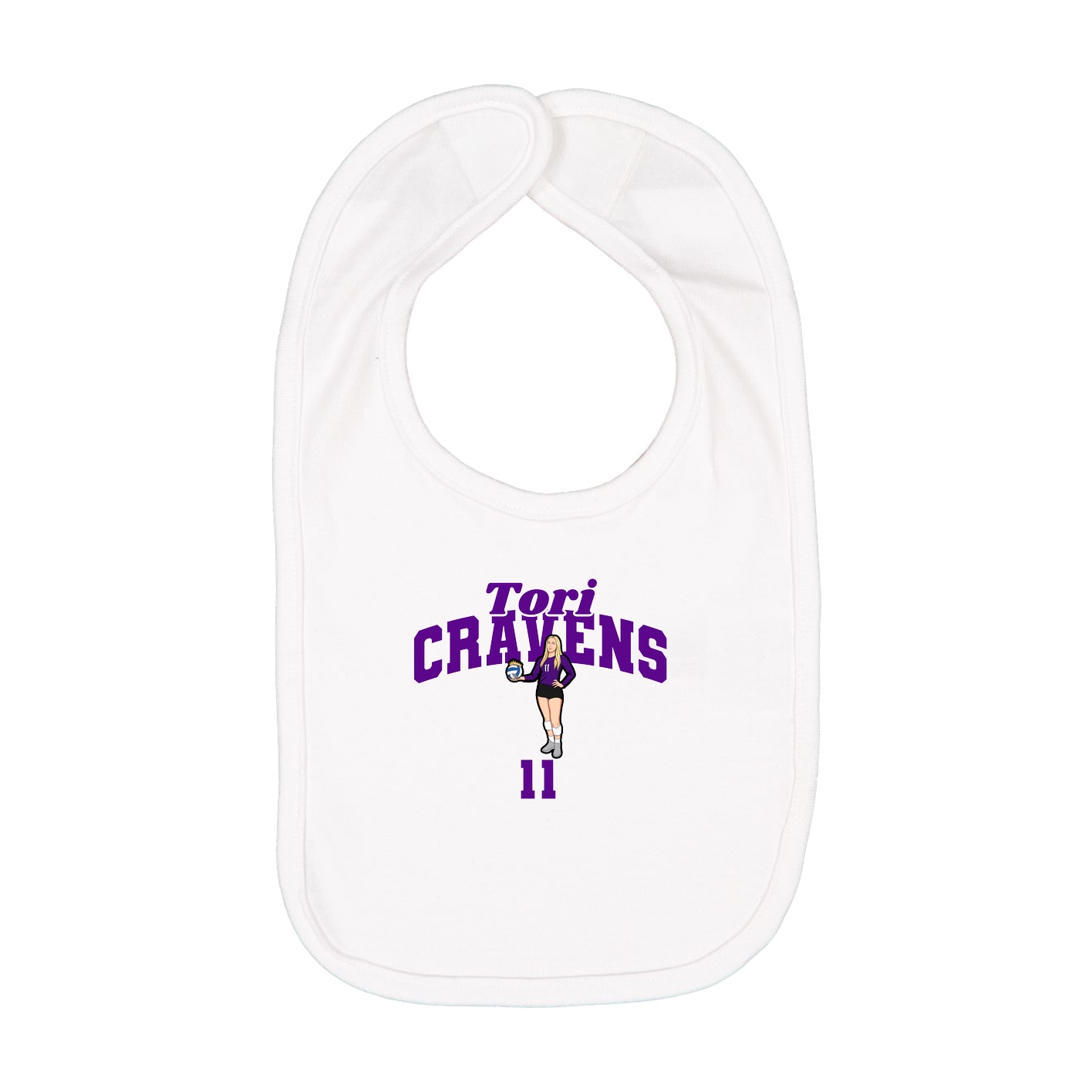 Infant Bib — Signature Arch in White