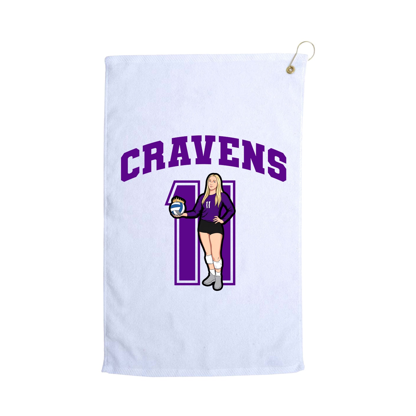 Golf Towel — Number in White