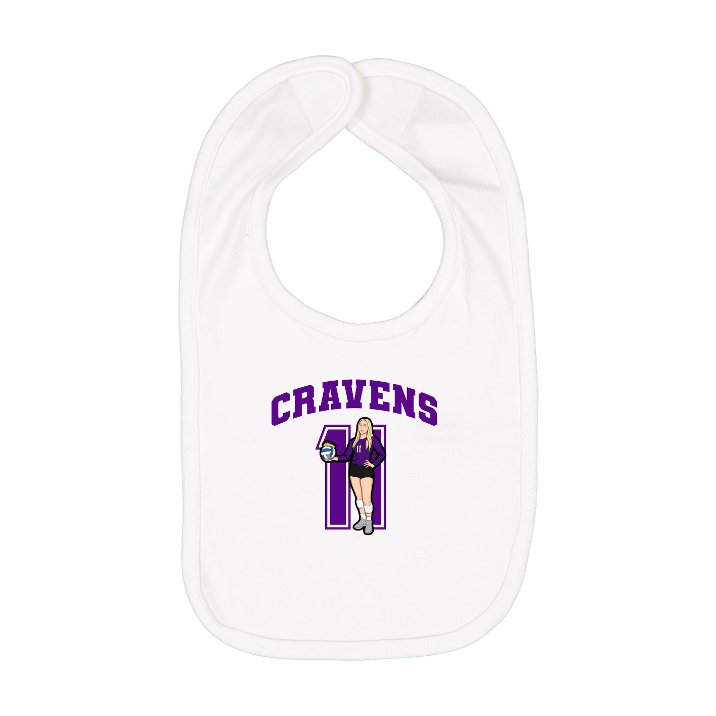 Infant Bib — Number in White