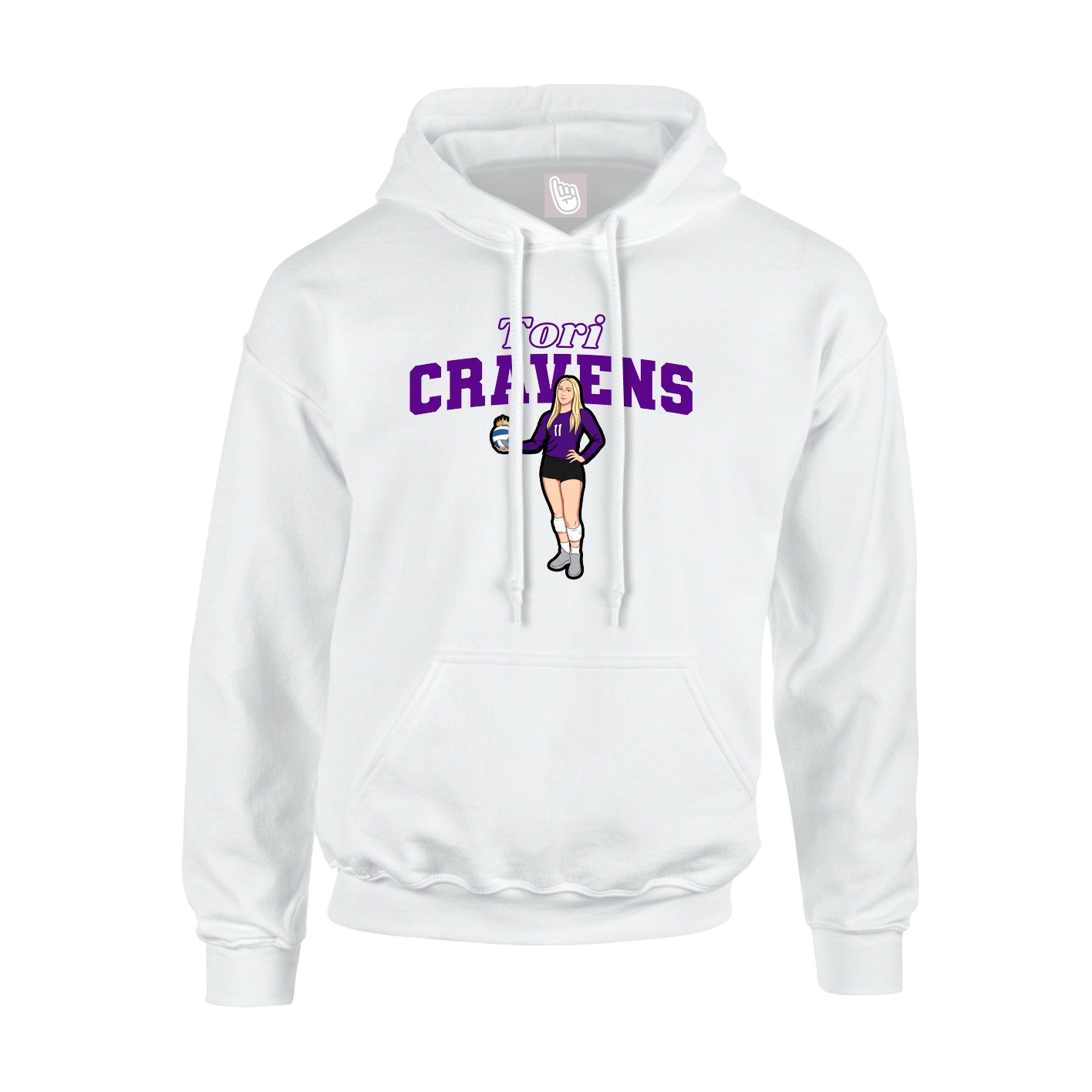 Hoodie — Name Arch in White