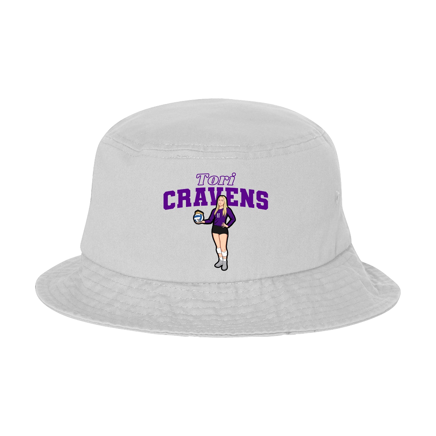 Bucket Cap — Name Arch in White