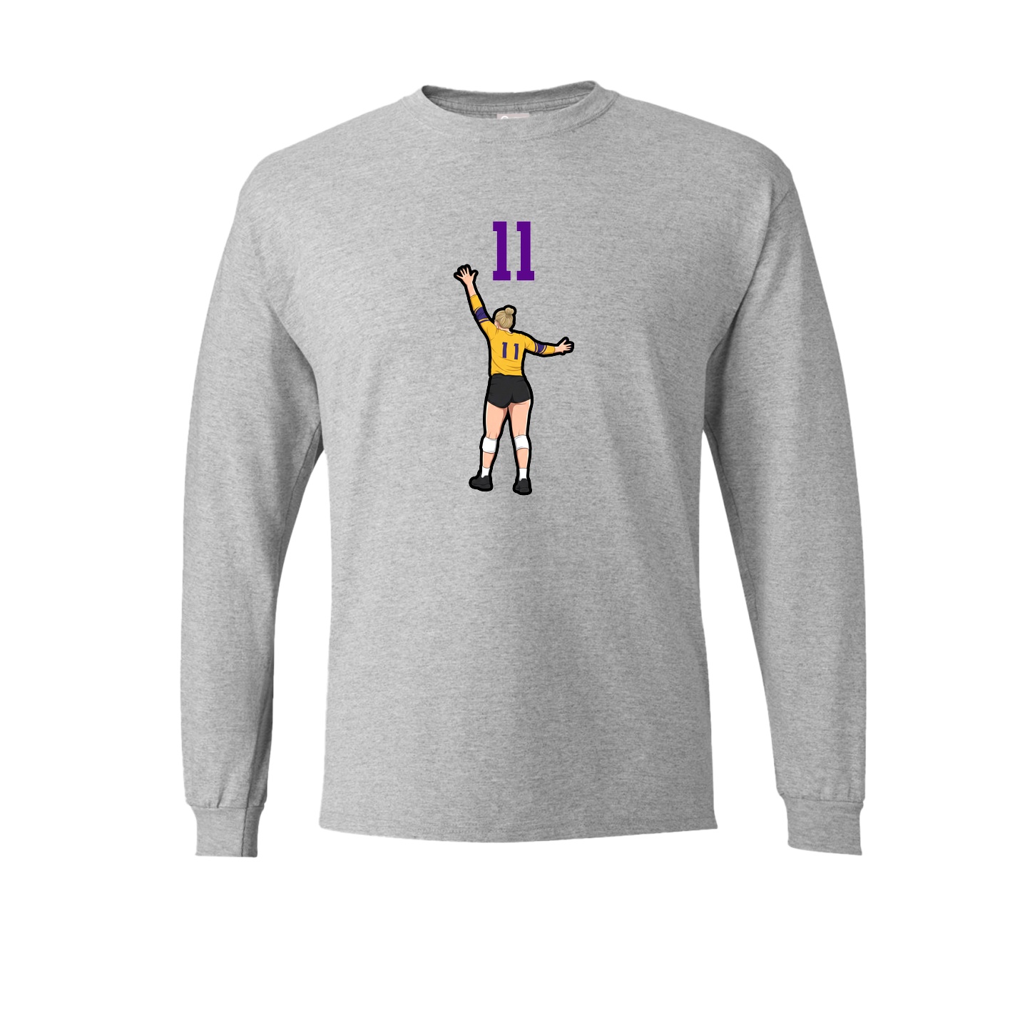 Long Sleeve Tee — Number Top in Grey
