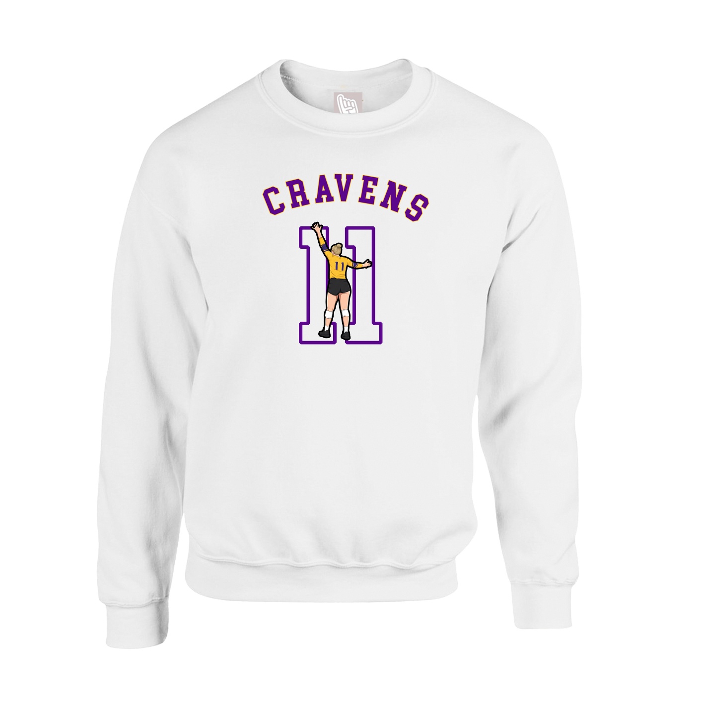 Fleece Crew — Shirsey Arch in White
