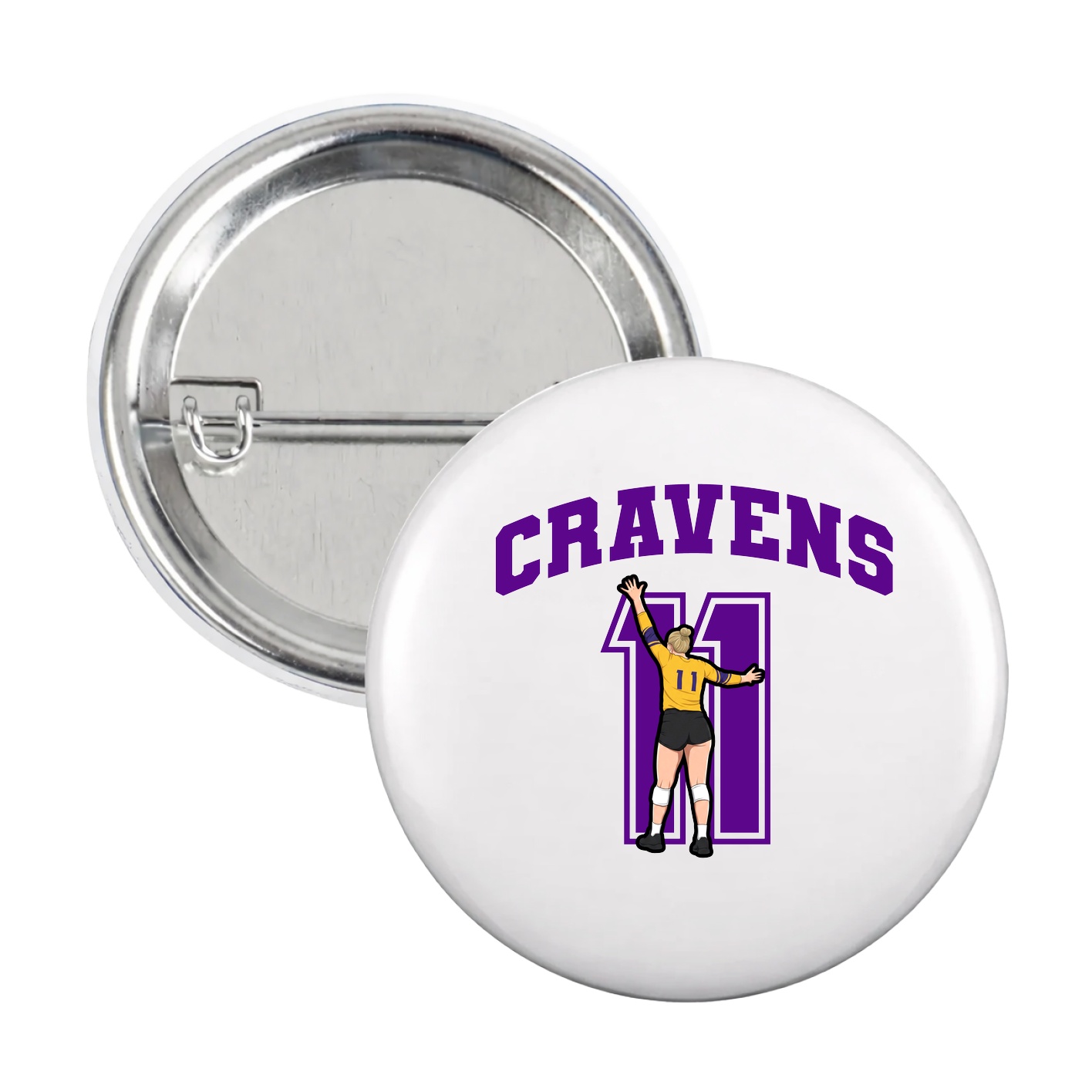 Game Day Button — Number in White