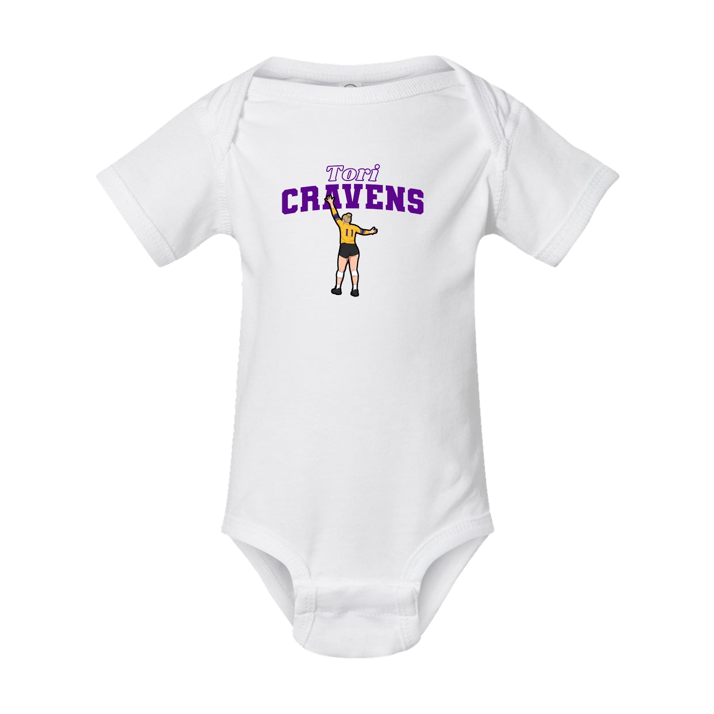 Baby Onesie — Name Arch in White