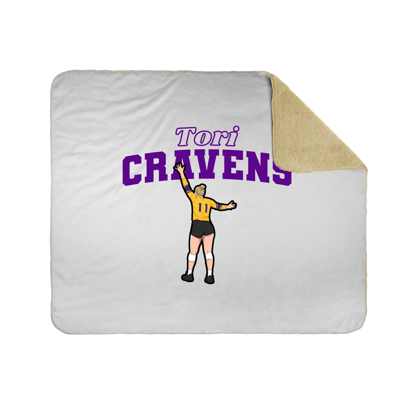 Throw Blanket — Name Arch in White
