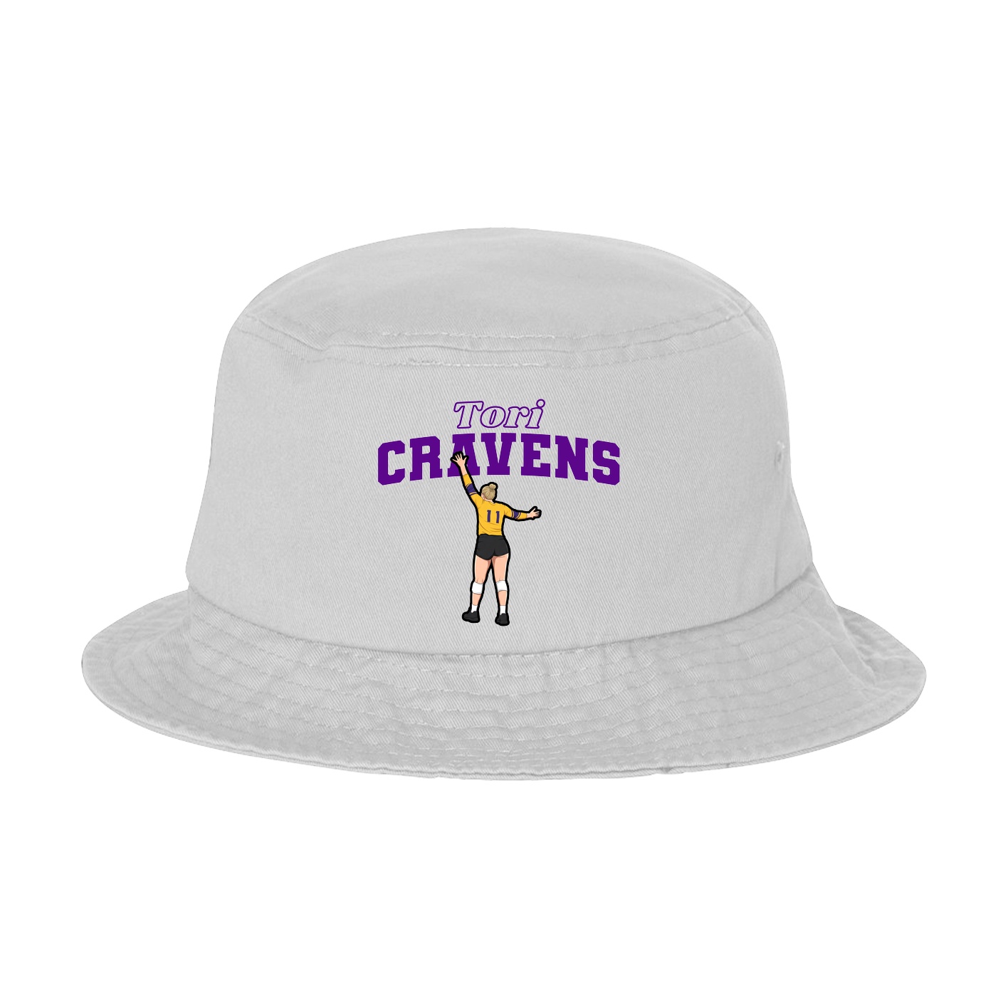 Bucket Cap — Name Arch in White