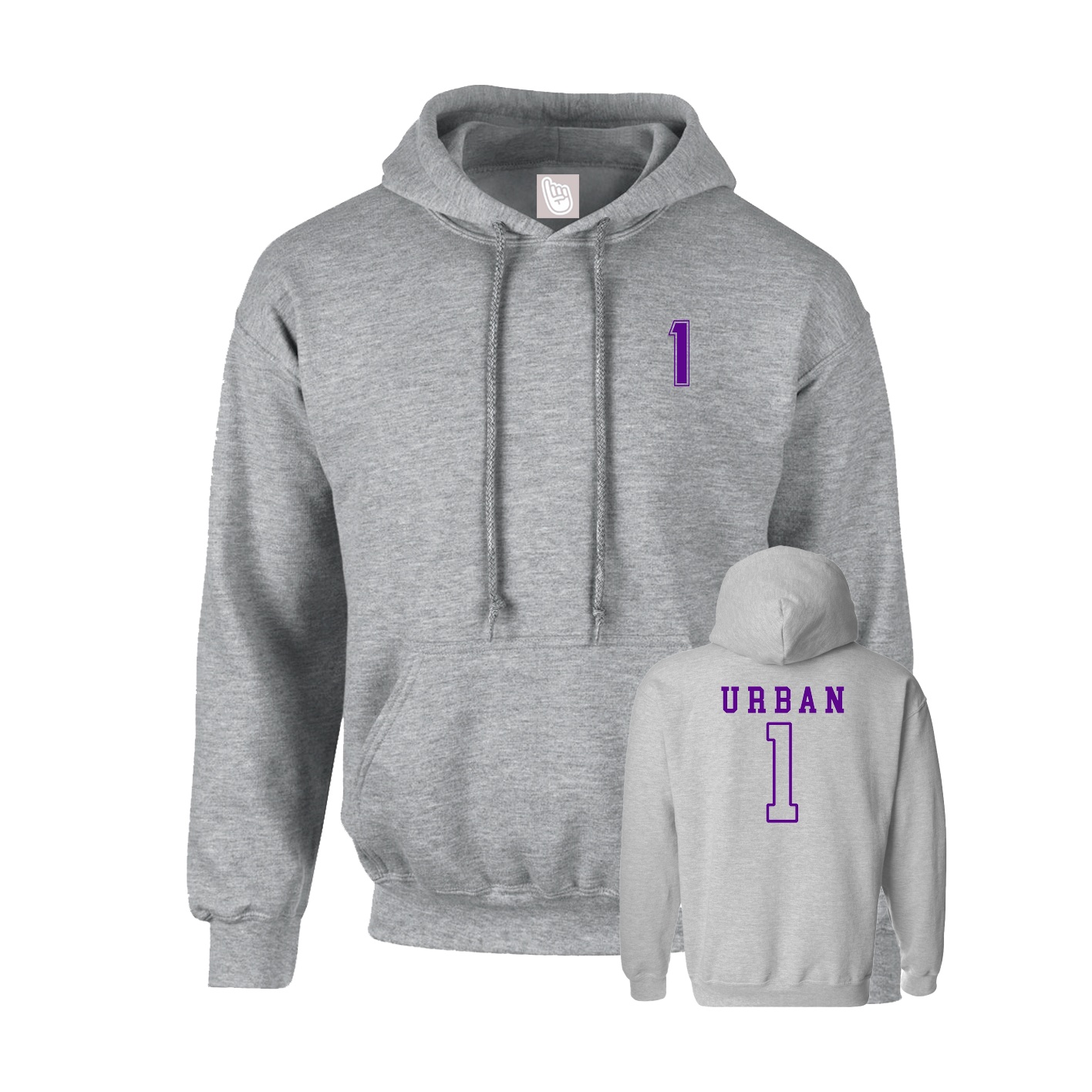 Youth Hoodie — Chest Back in Grey