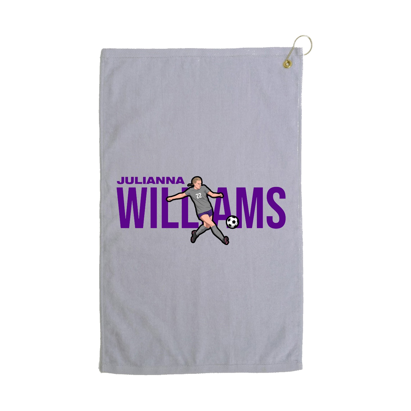 Golf Towel — Player Name in Grey