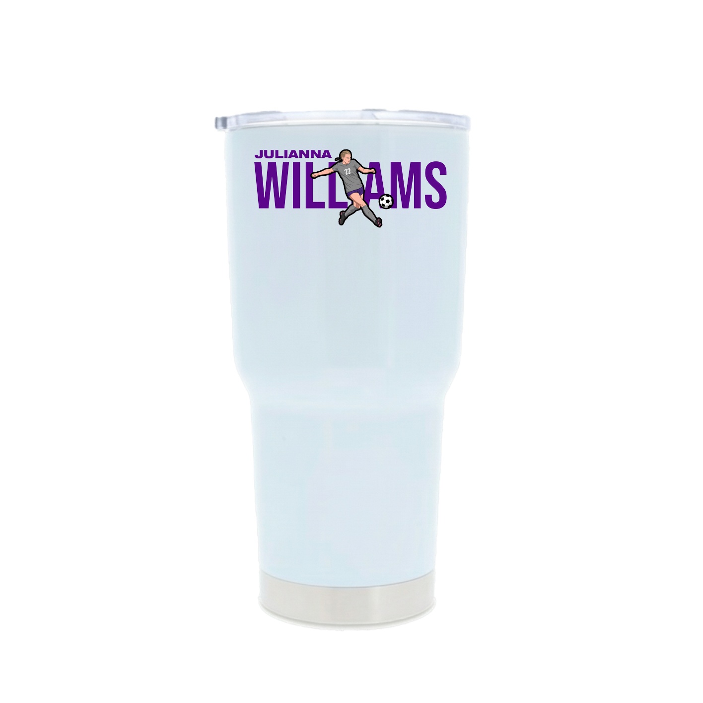 30oz Stainless Steel Tumbler — Player Name in White