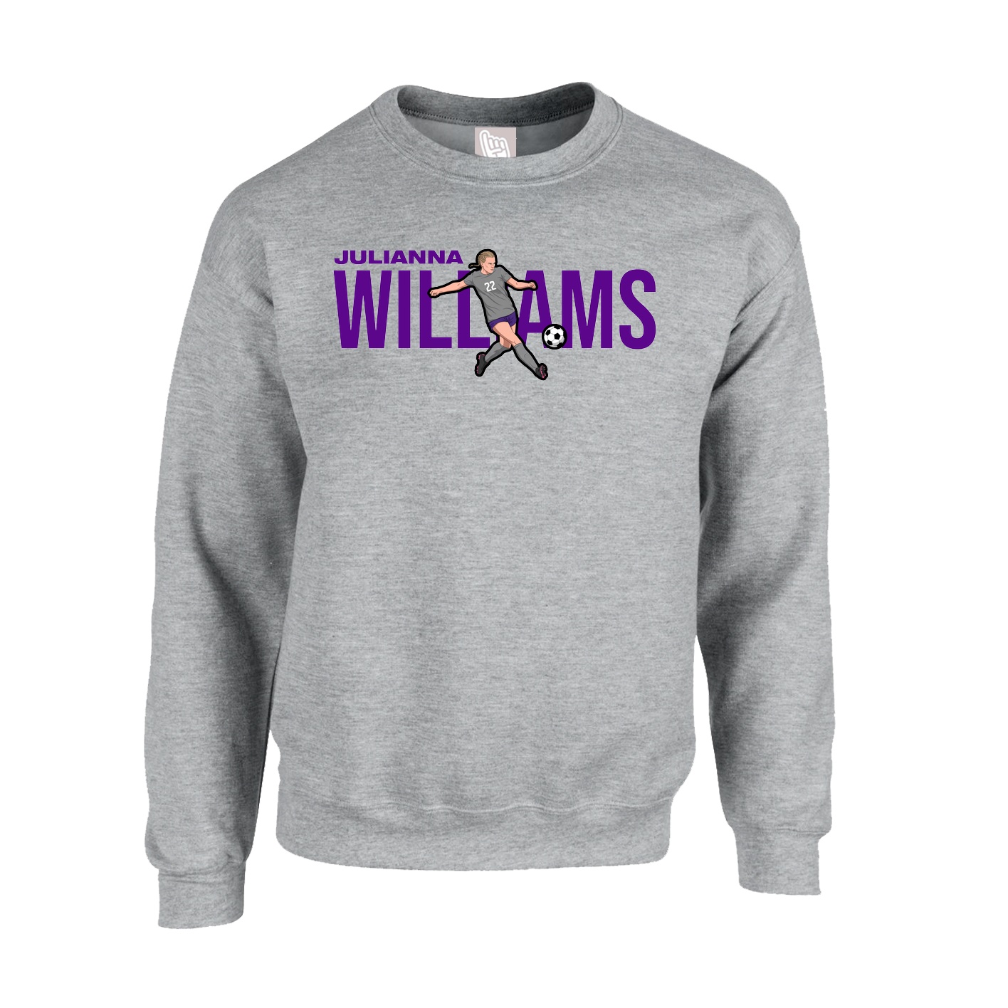 Fleece Crew — Player Name in Grey