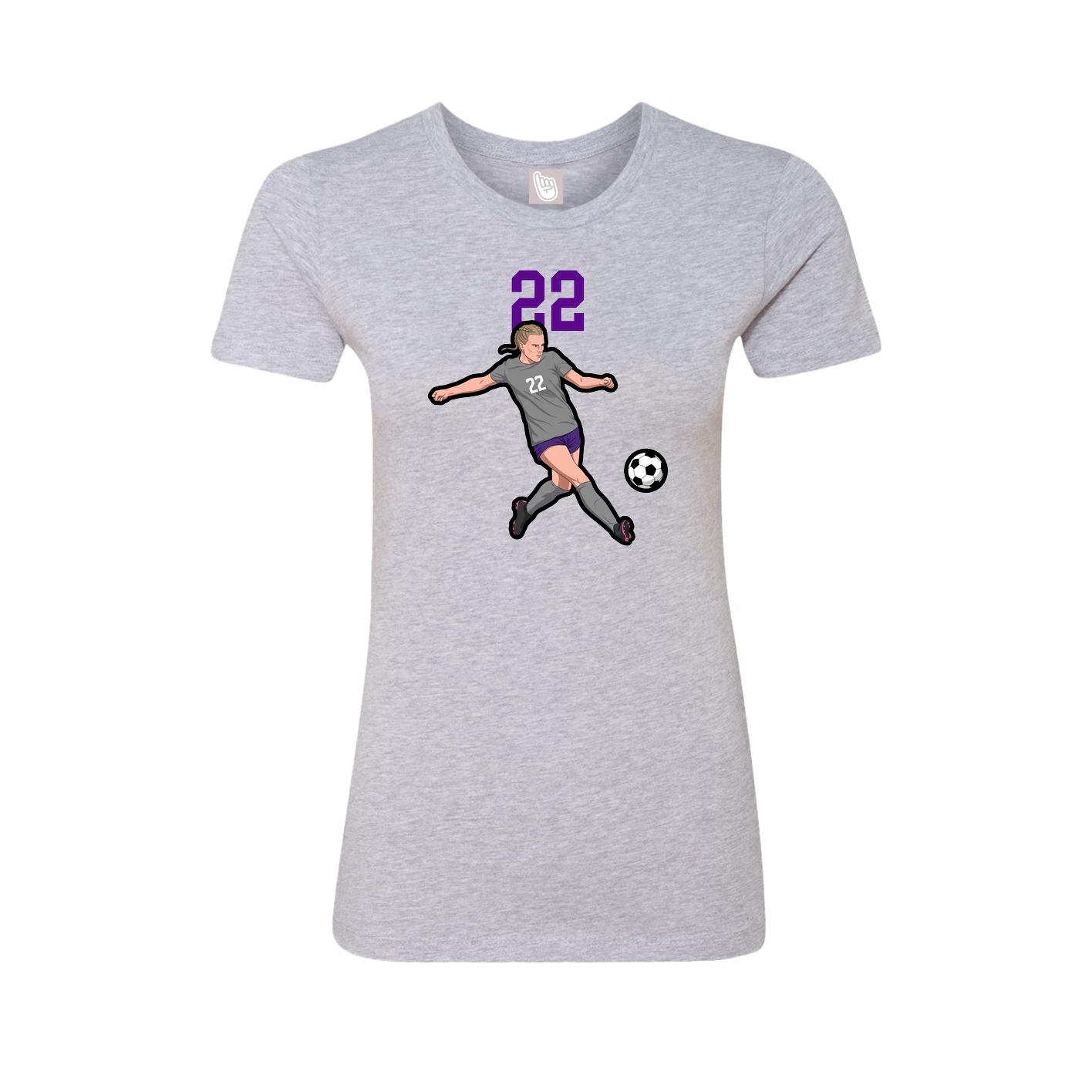 Fitted Women's Tee — Number Top in Grey