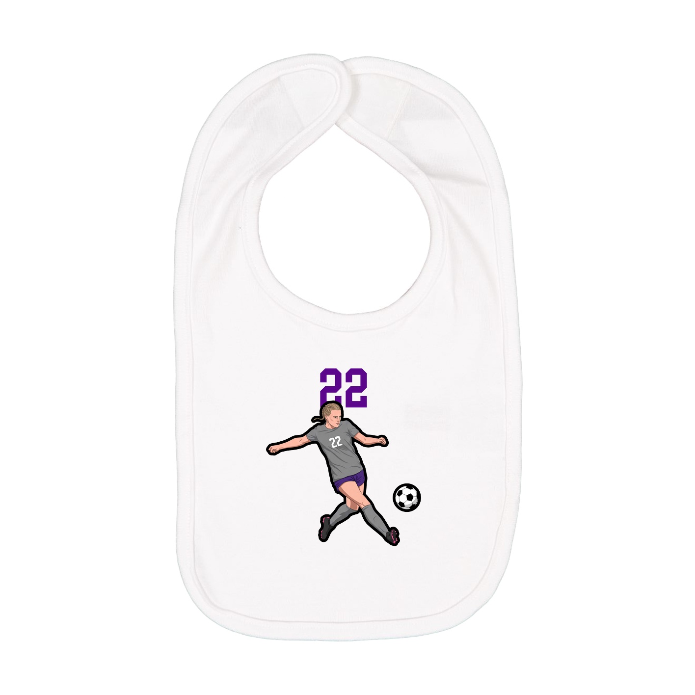 Infant Bib — Number Top in White