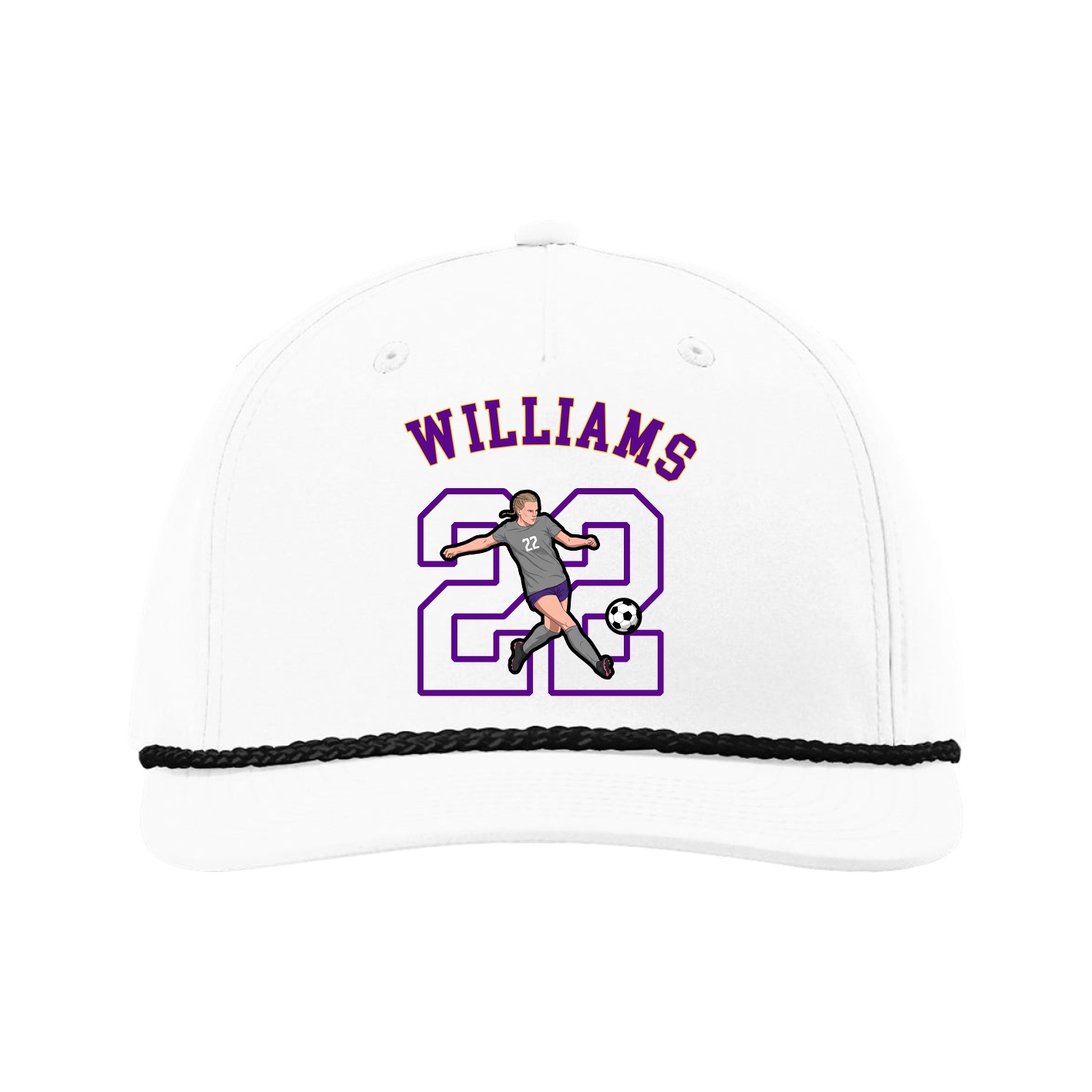 Five-Panel Classic Rope Cap — Shirsey Arch in White