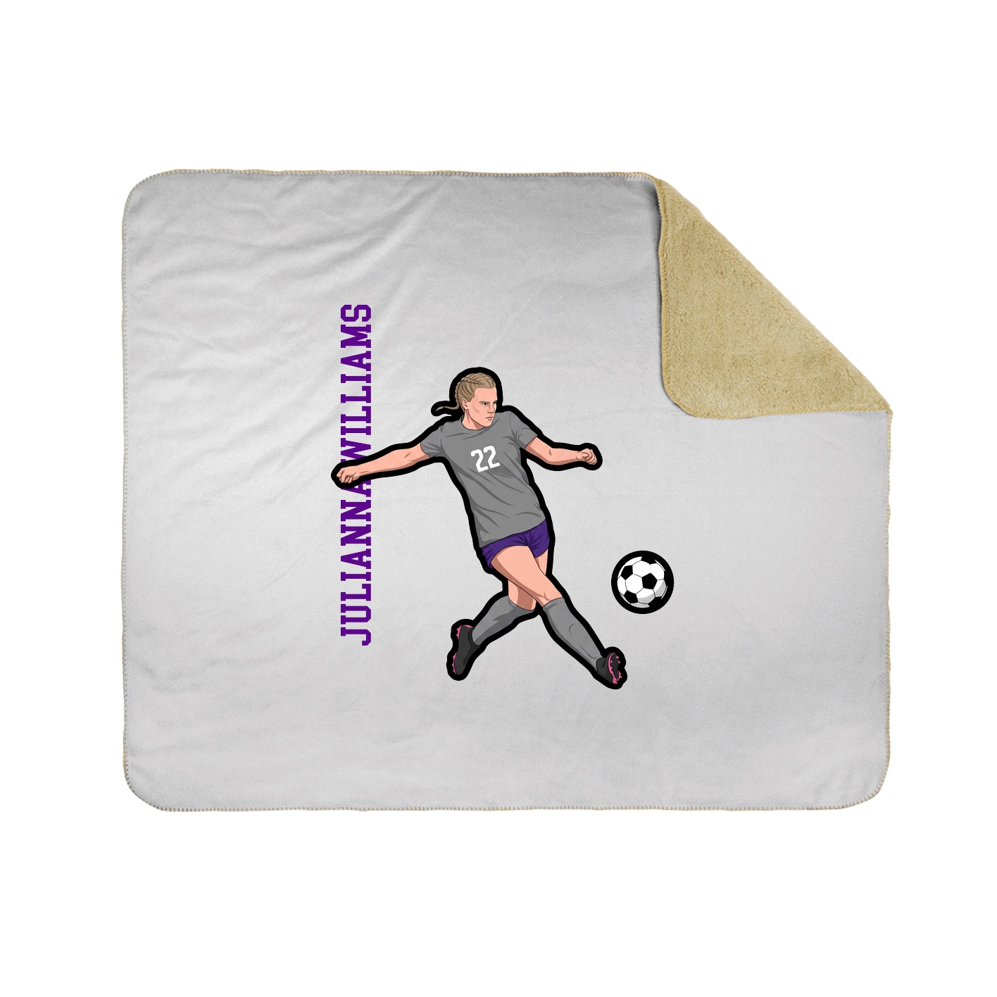 Throw Blanket — Name Vertical in White