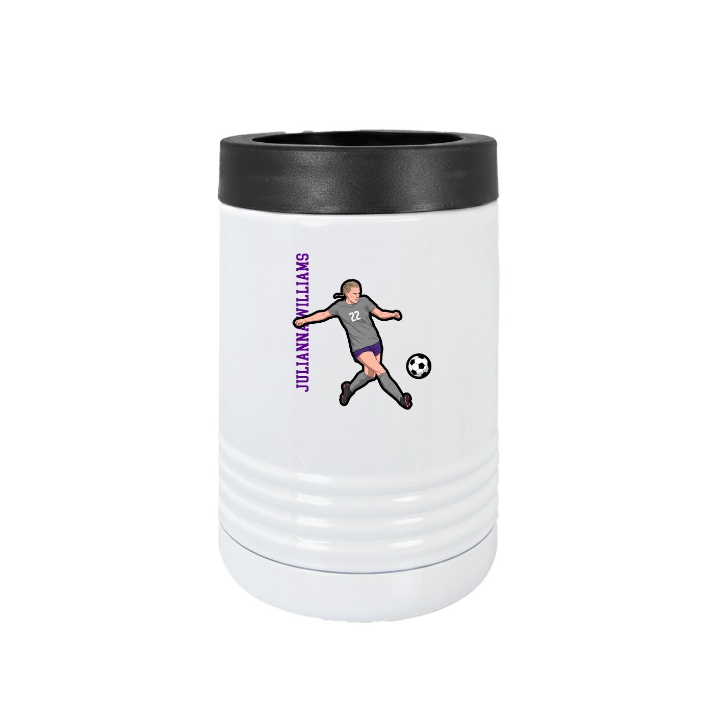 Beverage Holder — Name Vertical in White