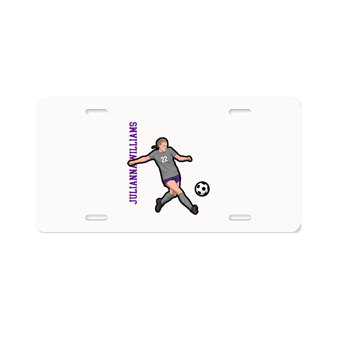 License Plate — Name Vertical in Classic