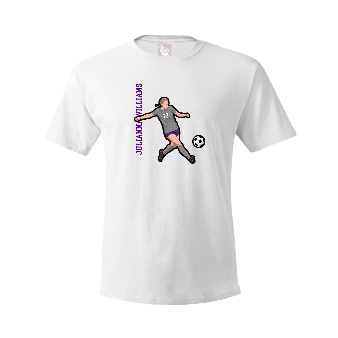 Tee — Name Vertical in White