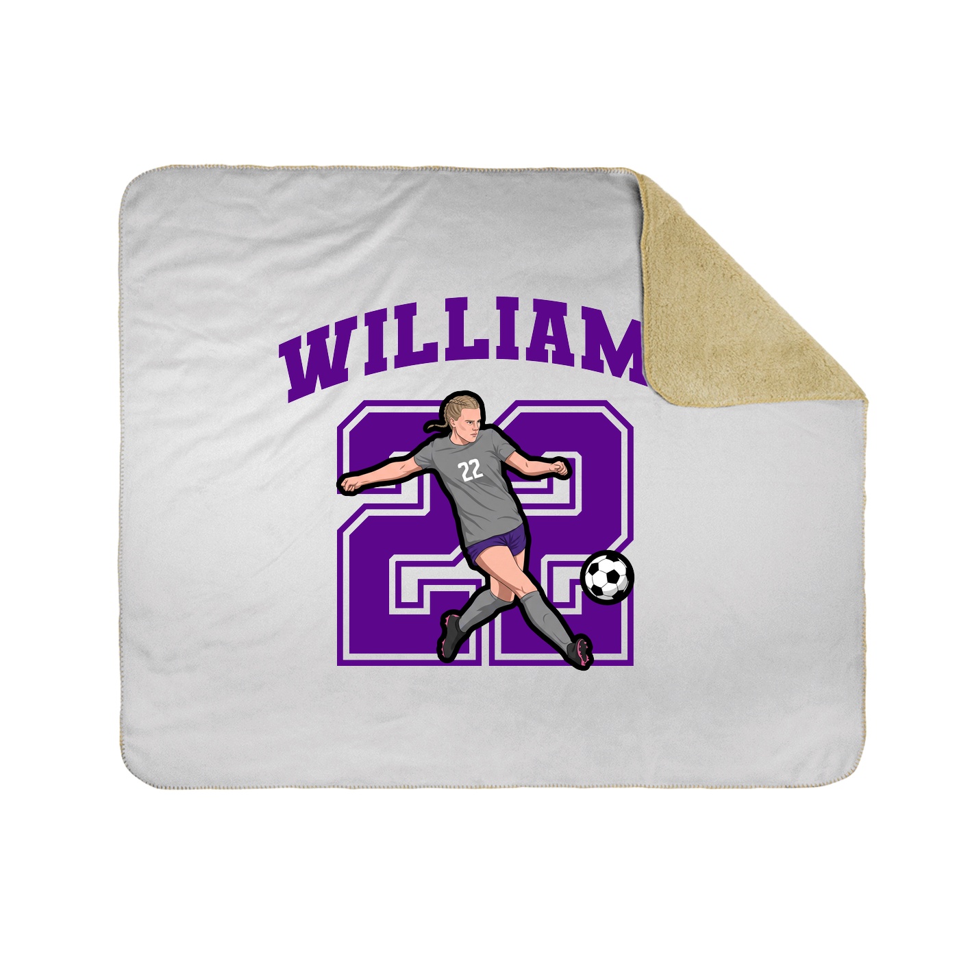 Throw Blanket — Number in White