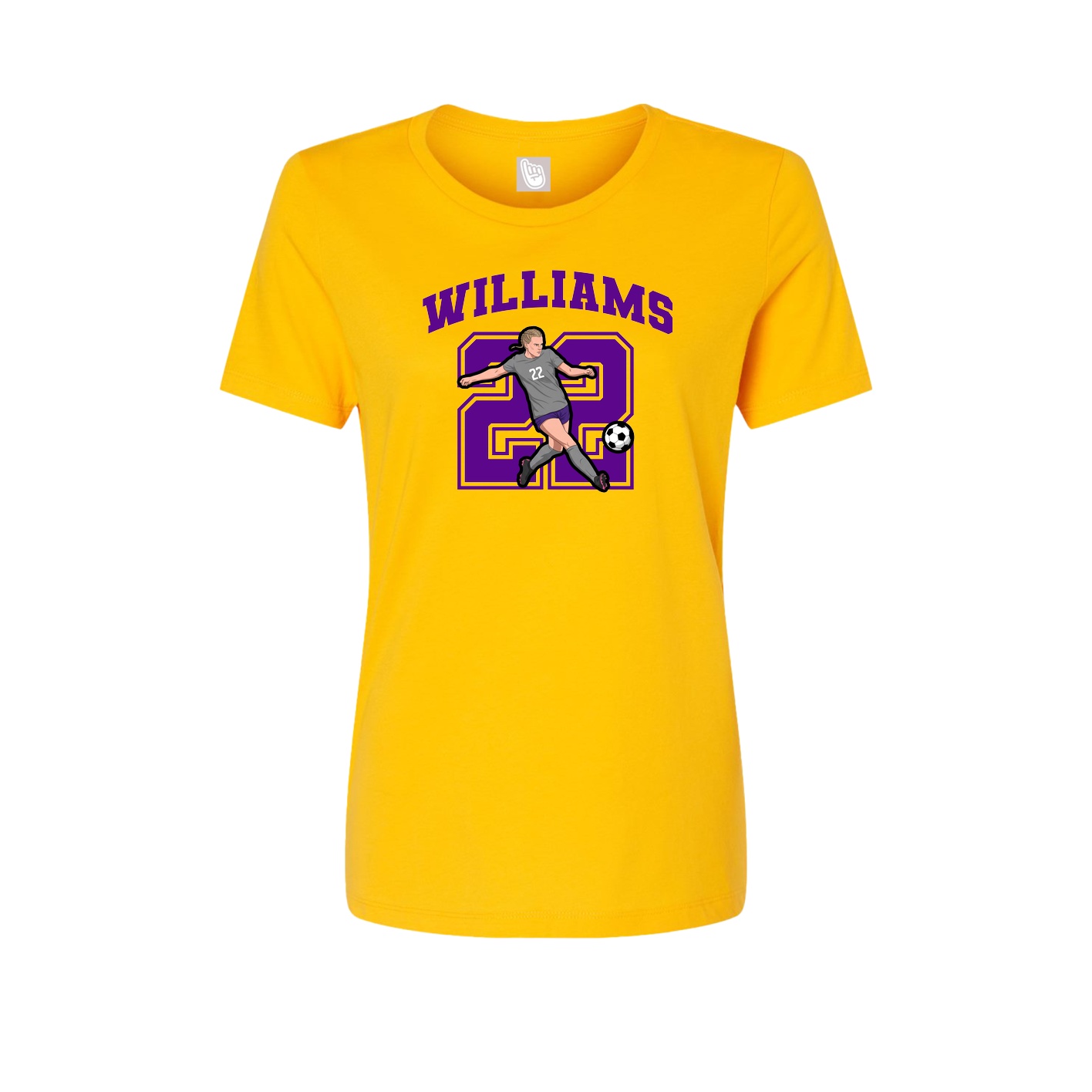 Fitted Women's Tee — Number in Gold