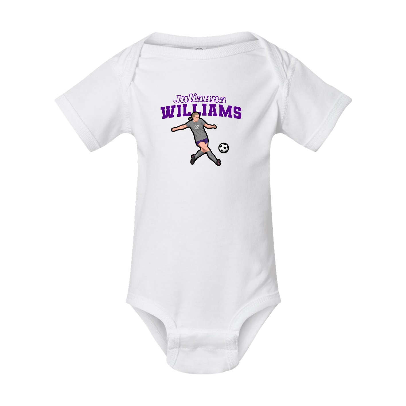 Baby Onesie — Name Arch in White