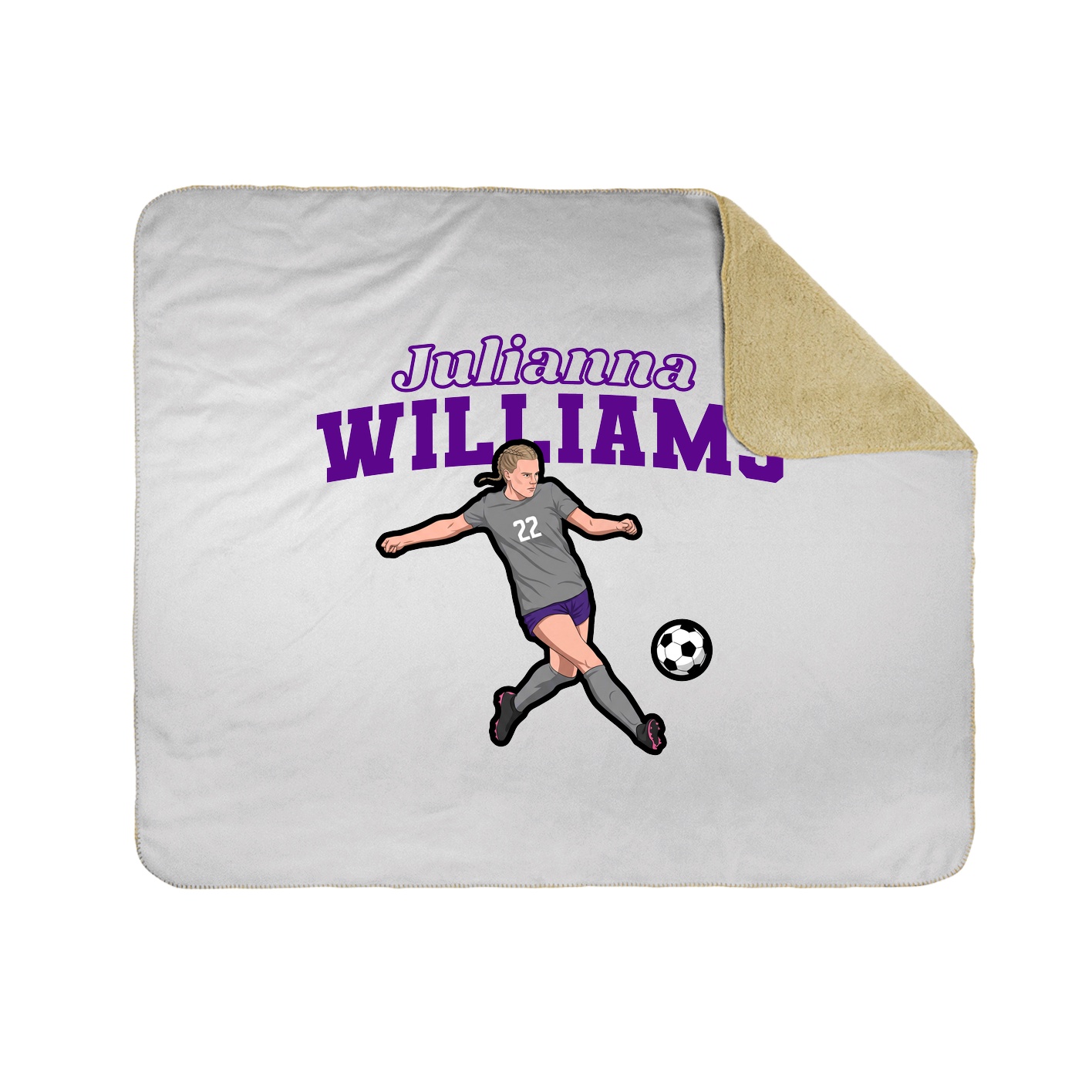 Throw Blanket — Name Arch in White