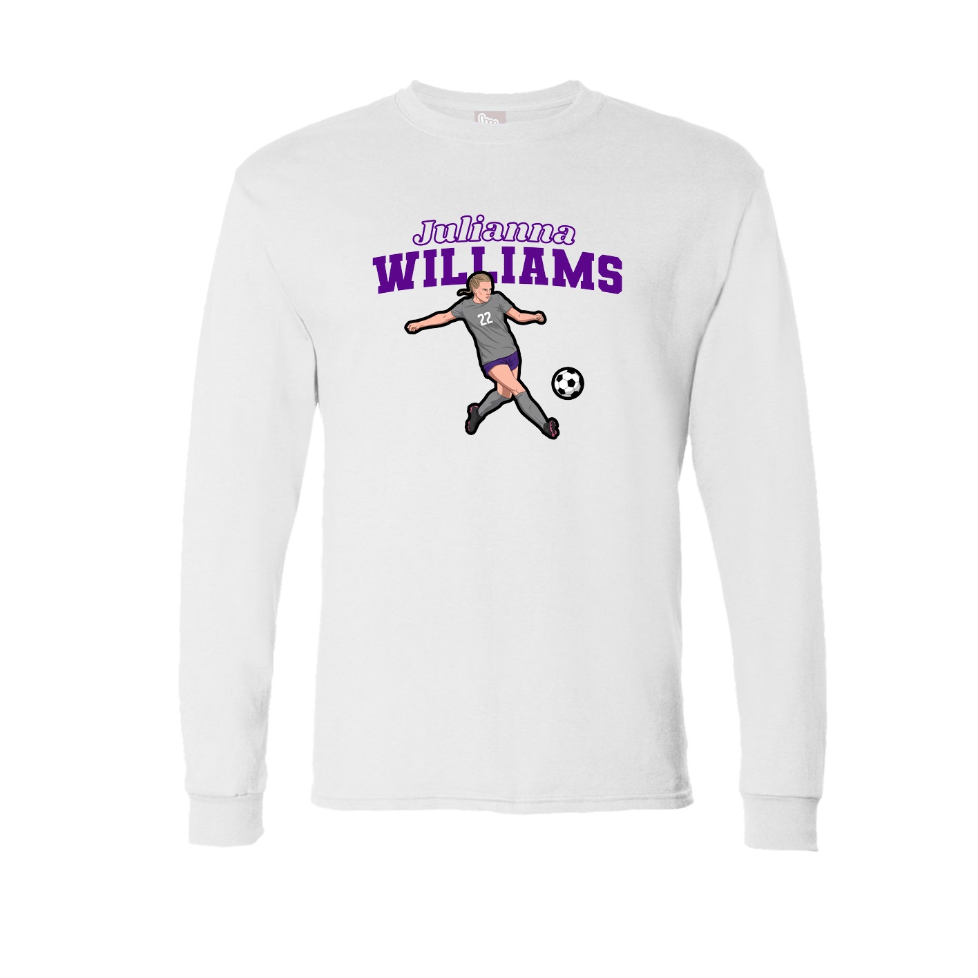 Long Sleeve Tee — Name Arch in White