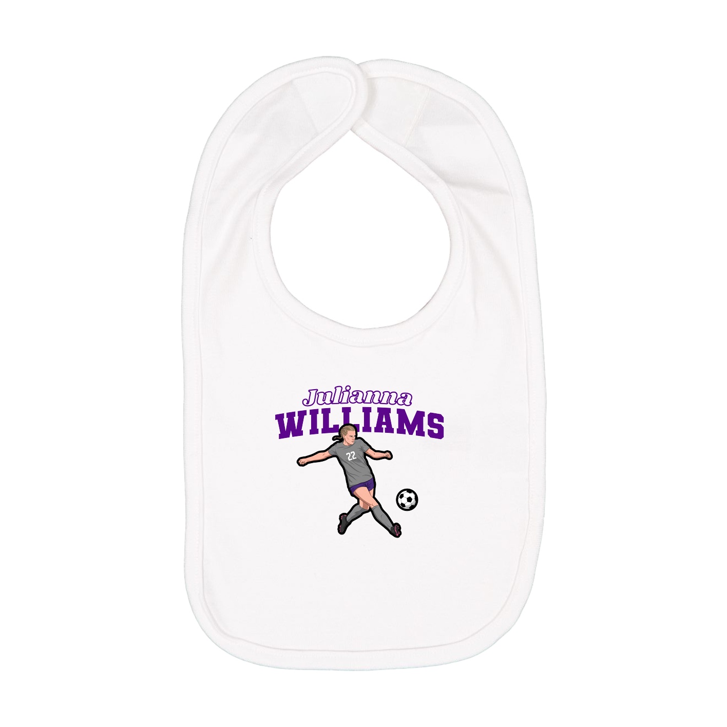 Infant Bib — Name Arch in White