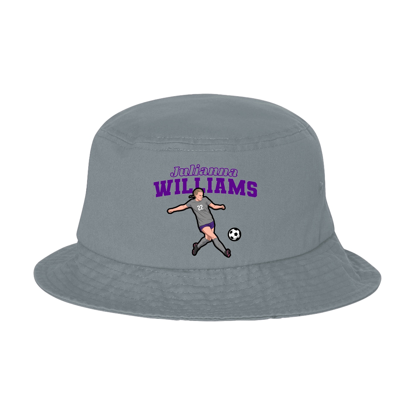 Bucket Cap — Name Arch in Grey