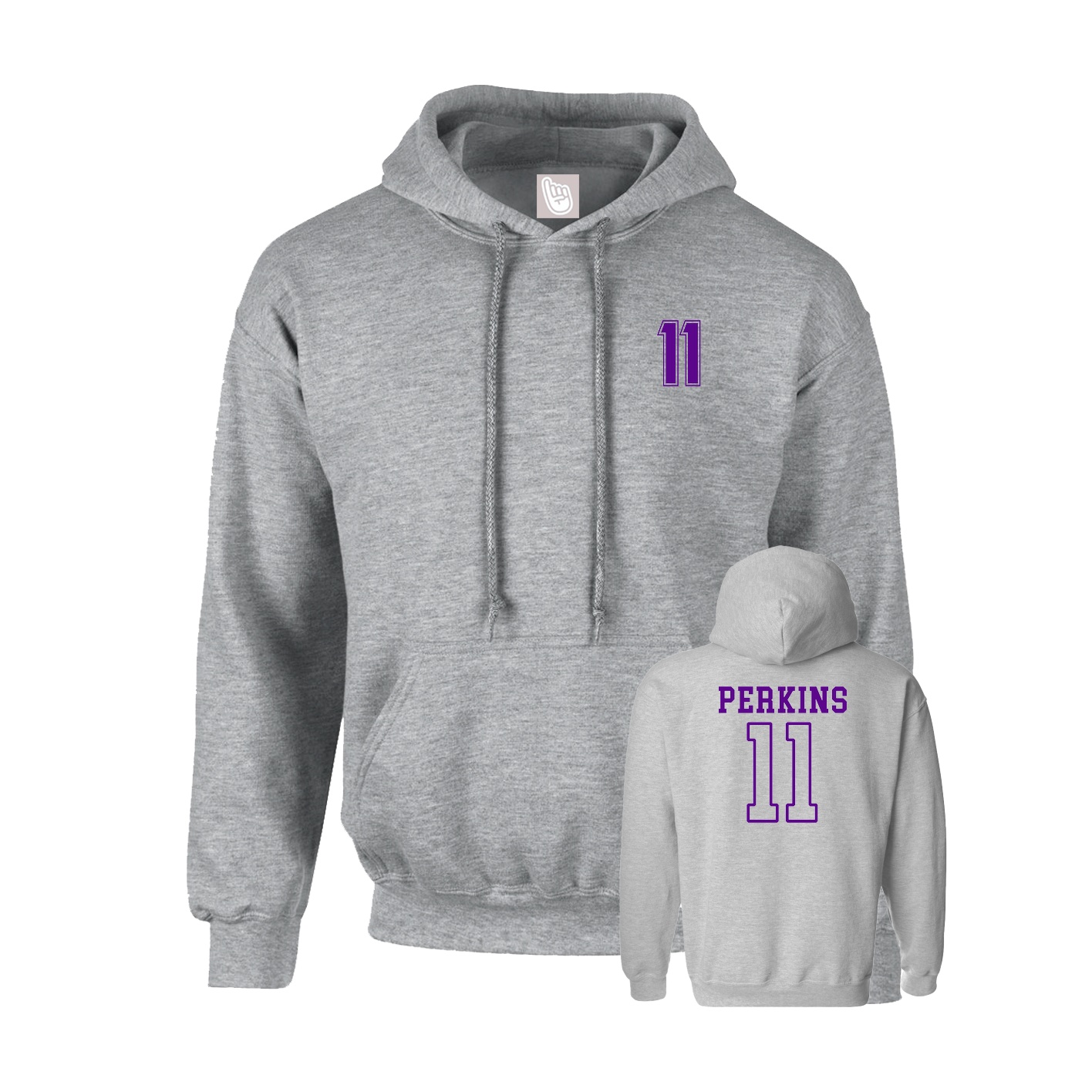 Youth Hoodie — Chest Back in Grey