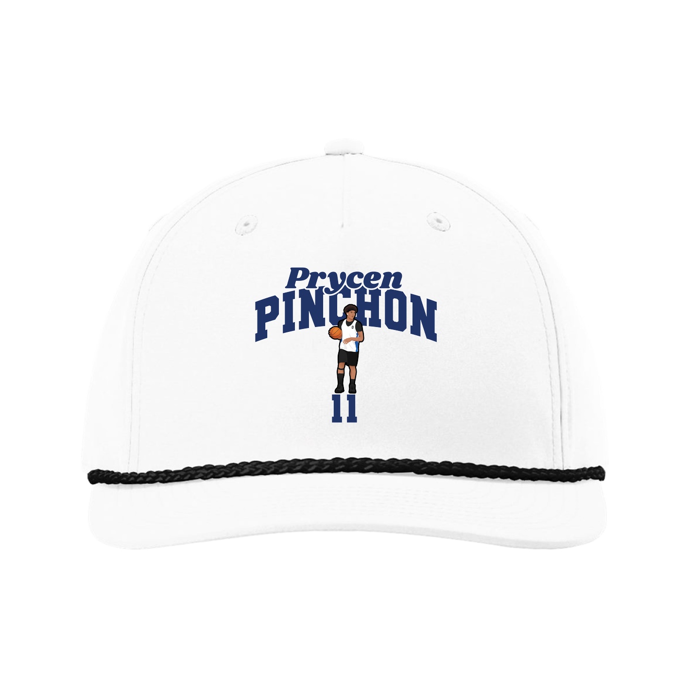 Five-Panel Classic Rope Cap — Signature Arch in White