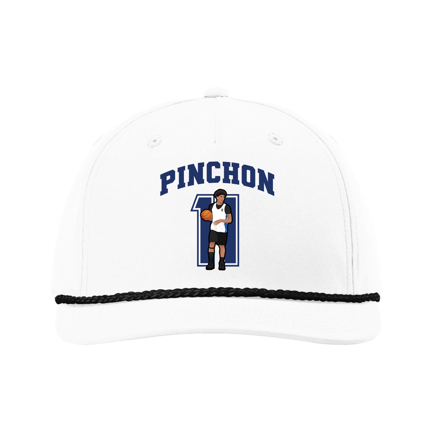 Five-Panel Classic Rope Cap — Number in White