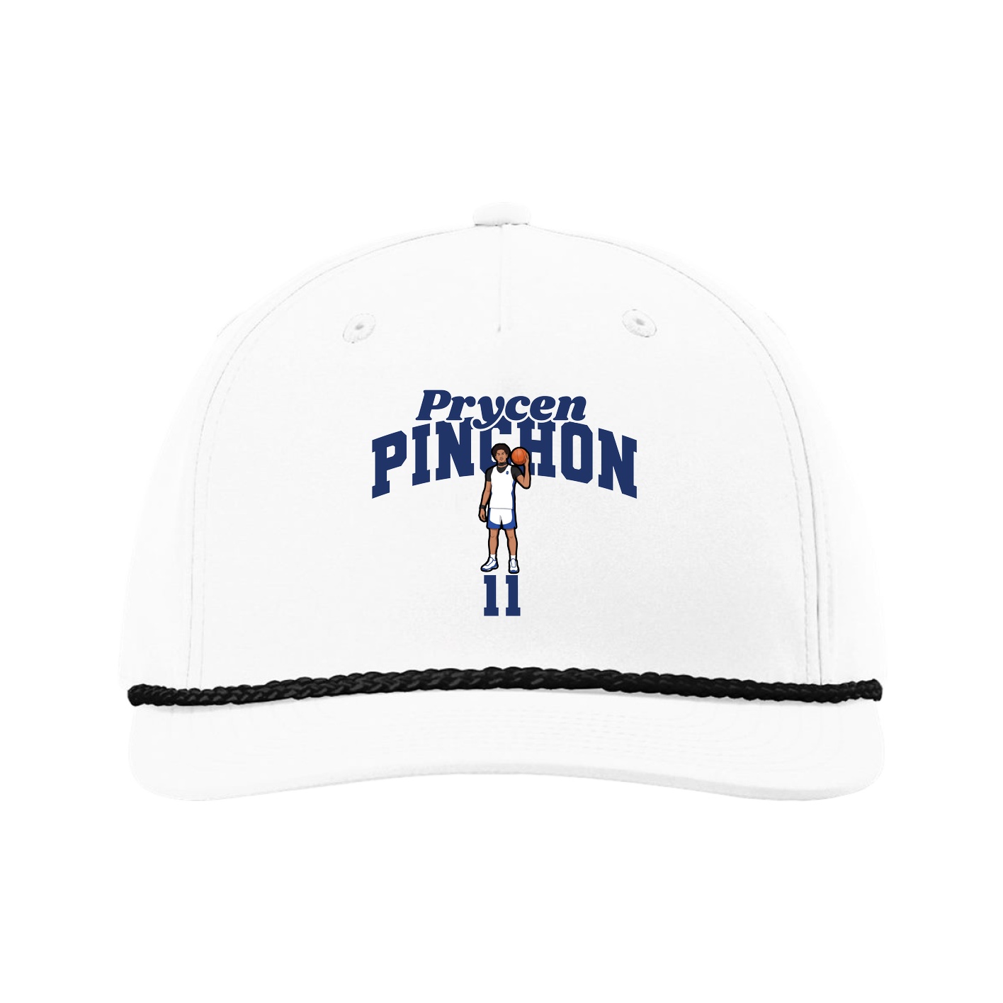Five-Panel Classic Rope Cap — Signature Arch in White