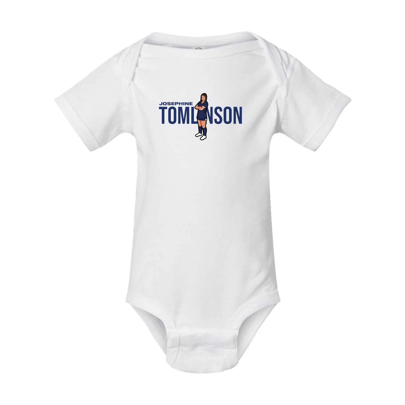 Baby Onesie — Player Name in White