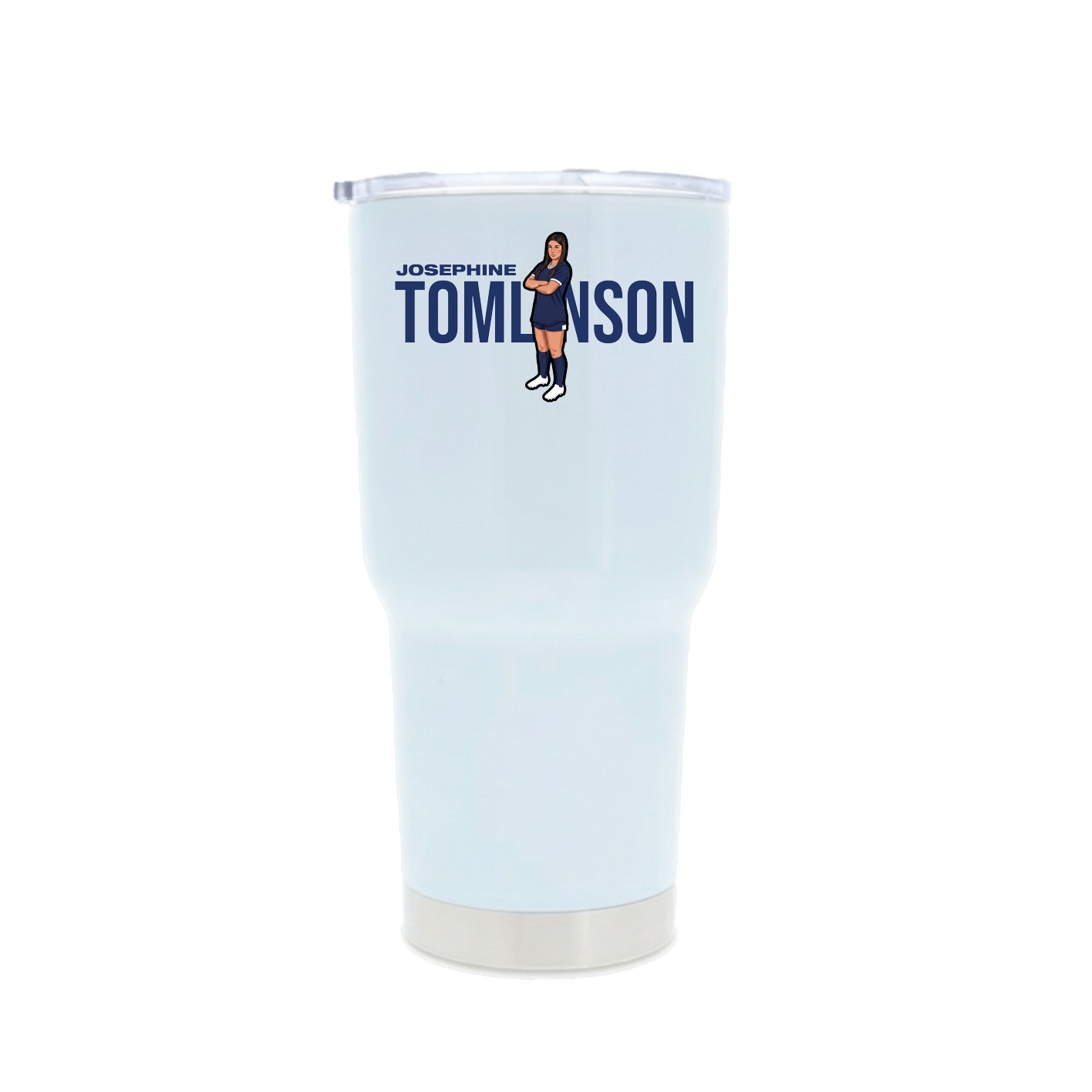 30oz Stainless Steel Tumbler — Player Name in White