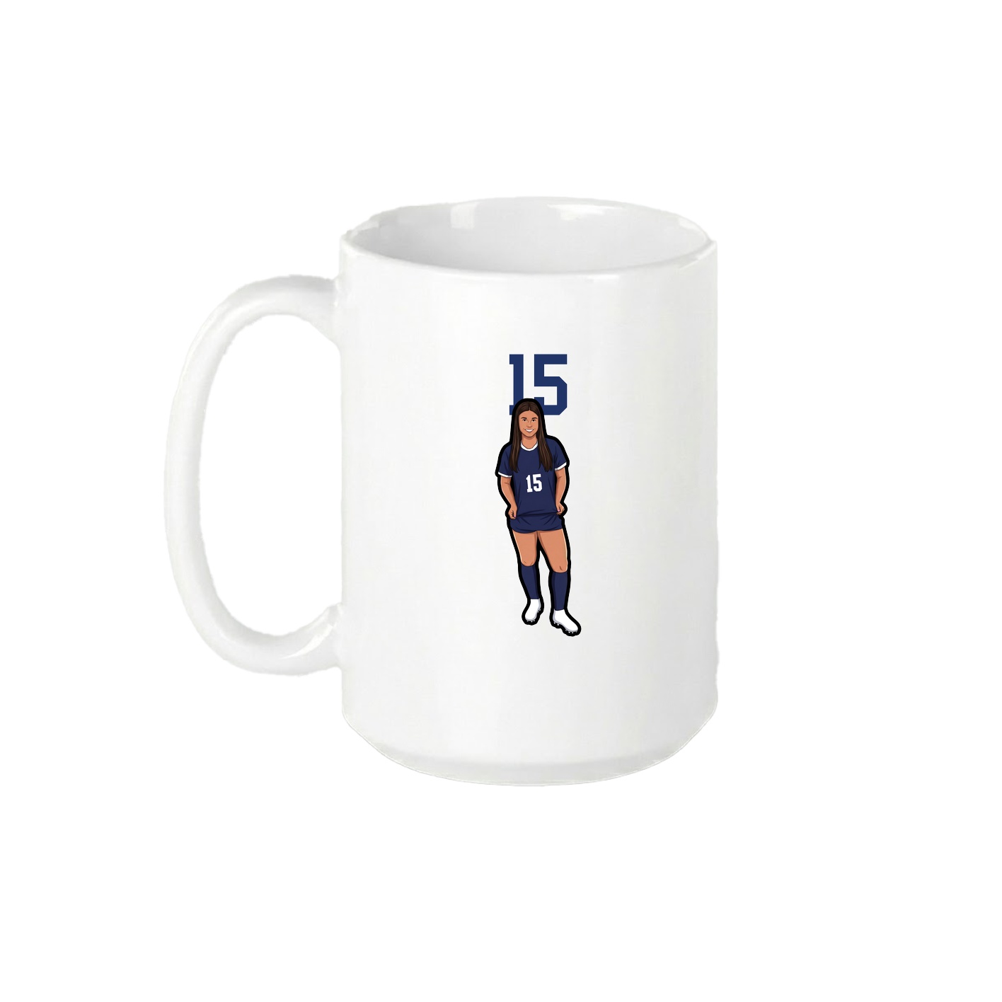 15oz Coffee Mug — Number Top in White