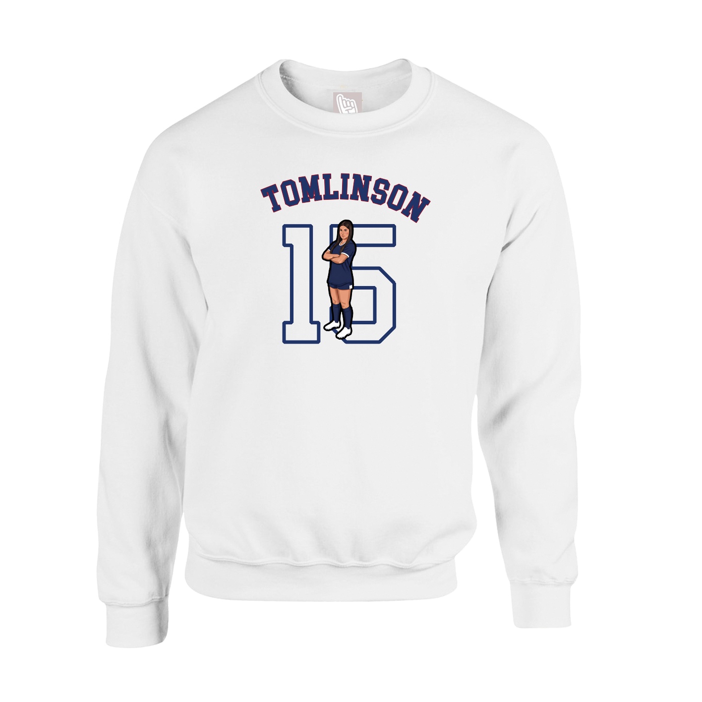 Fleece Crew — Shirsey Arch in White