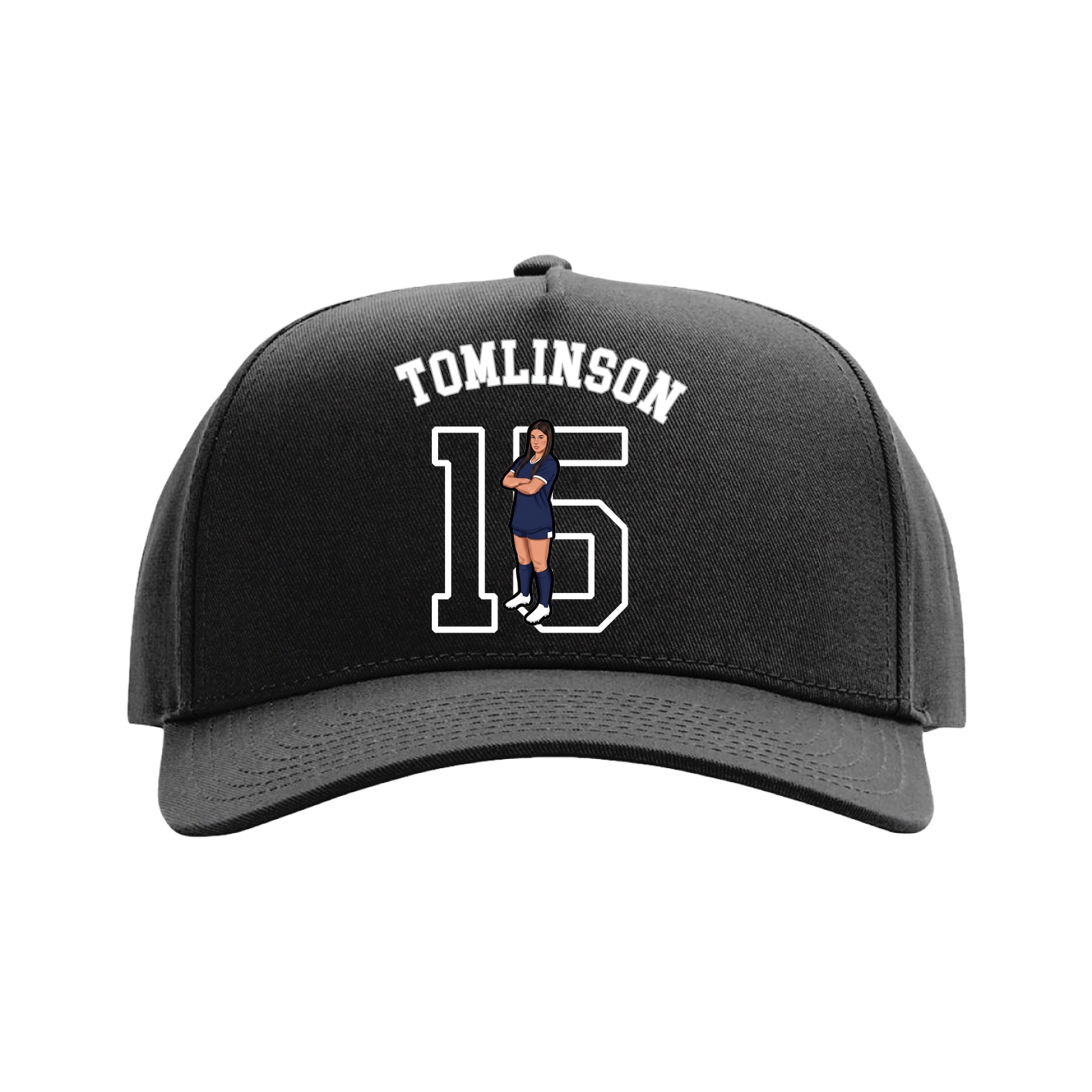 Full Fabric Five-Panel Champ Cap — Shirsey Arch in Black