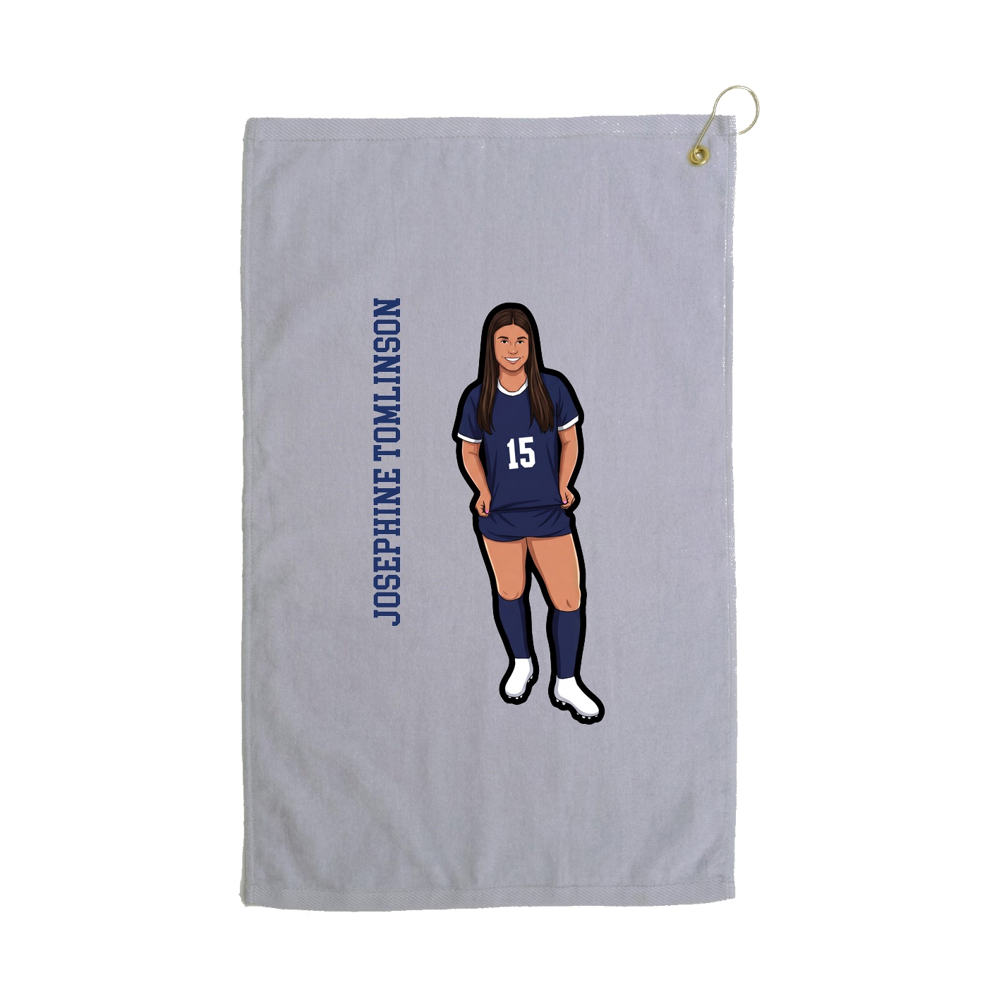 Golf Towel — Name Vertical in Grey