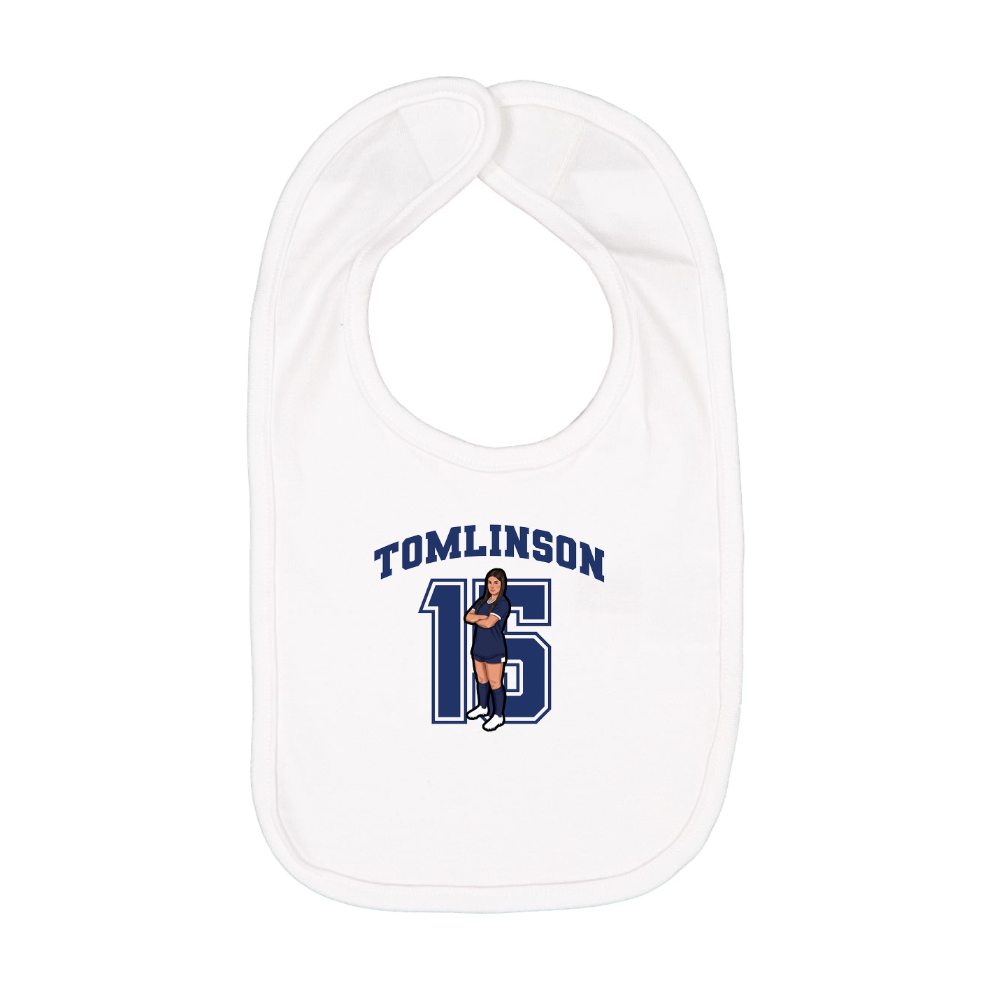 Infant Bib — Number in White