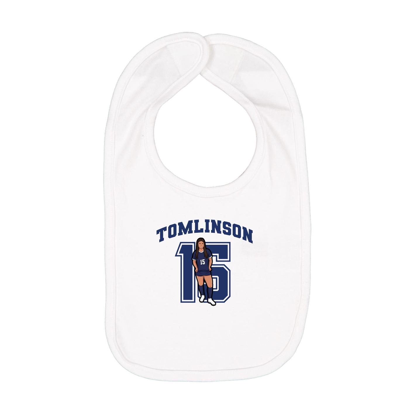 Infant Bib — Number in White