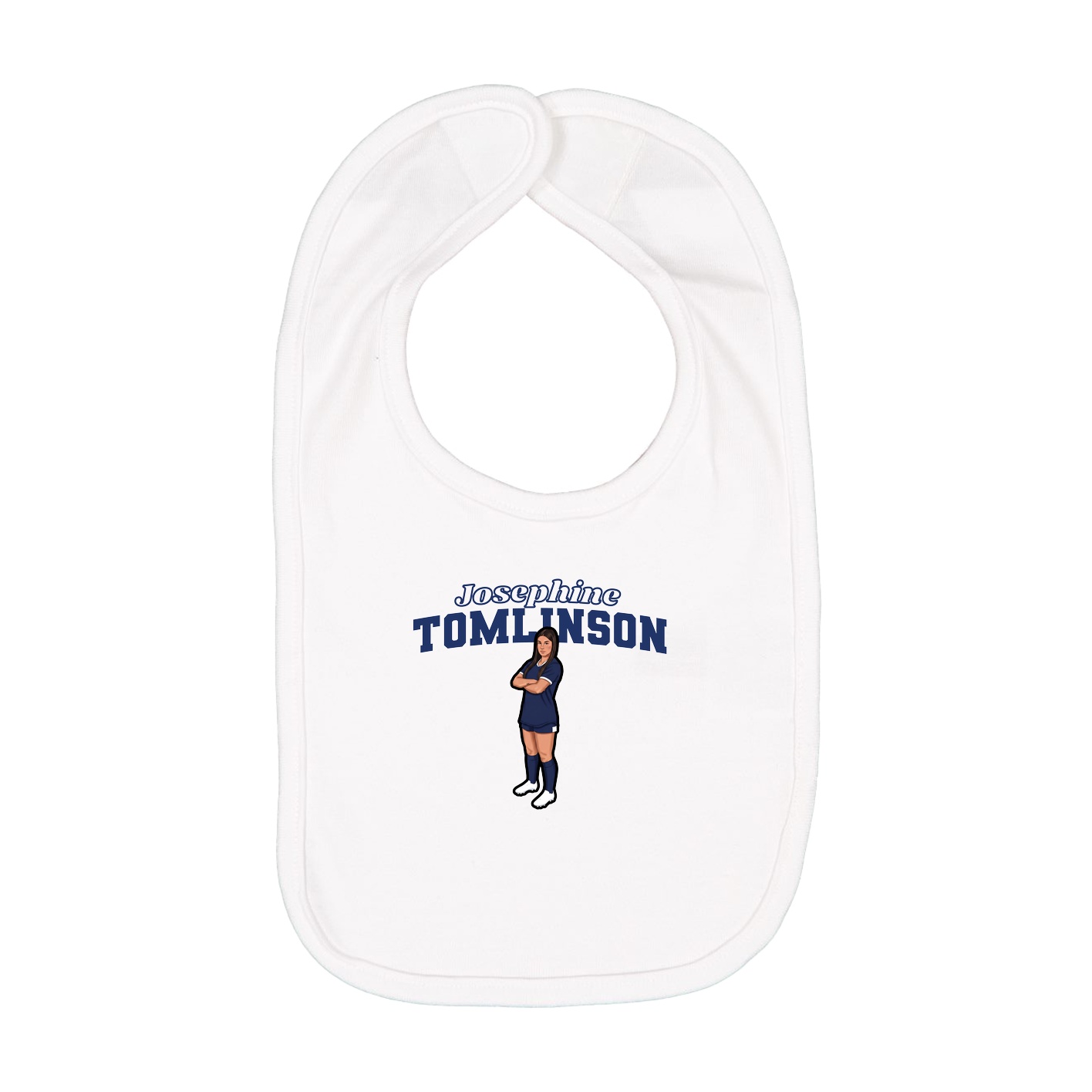 Infant Bib — Name Arch in White