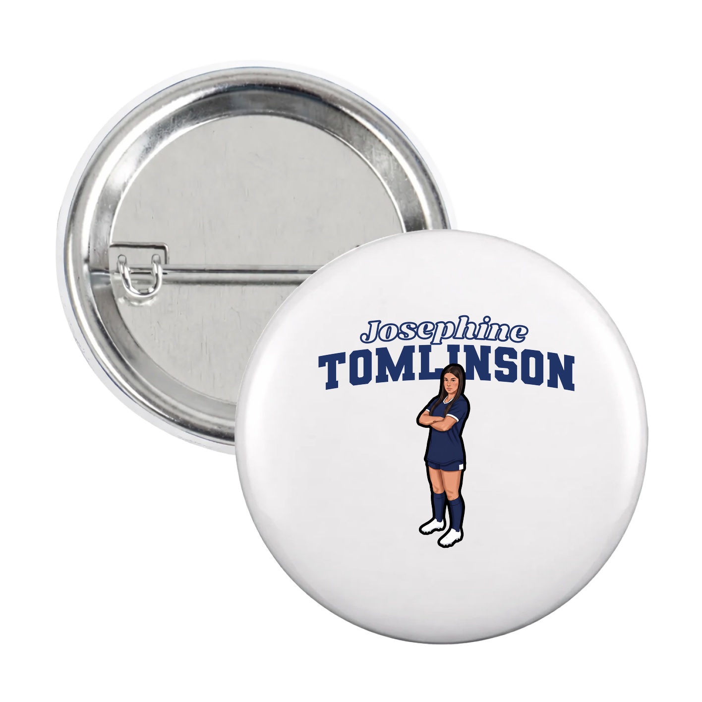 Game Day Button — Name Arch in White