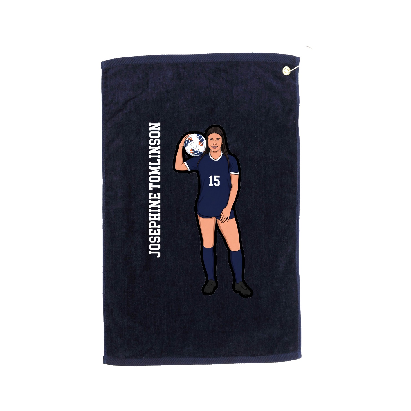 Golf Towel — Name Vertical in Navy